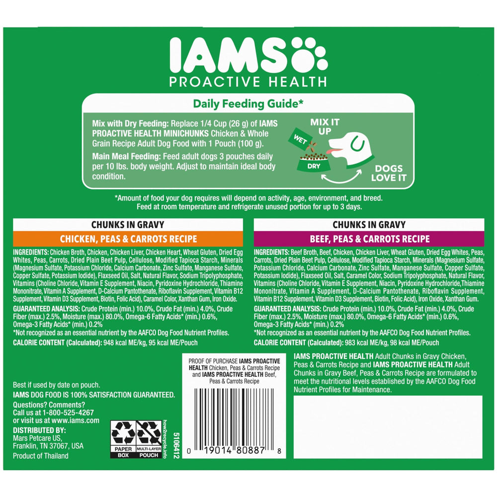 Pack de dos unidades de IAMS Proactive Health, opción práctica y conveniente.