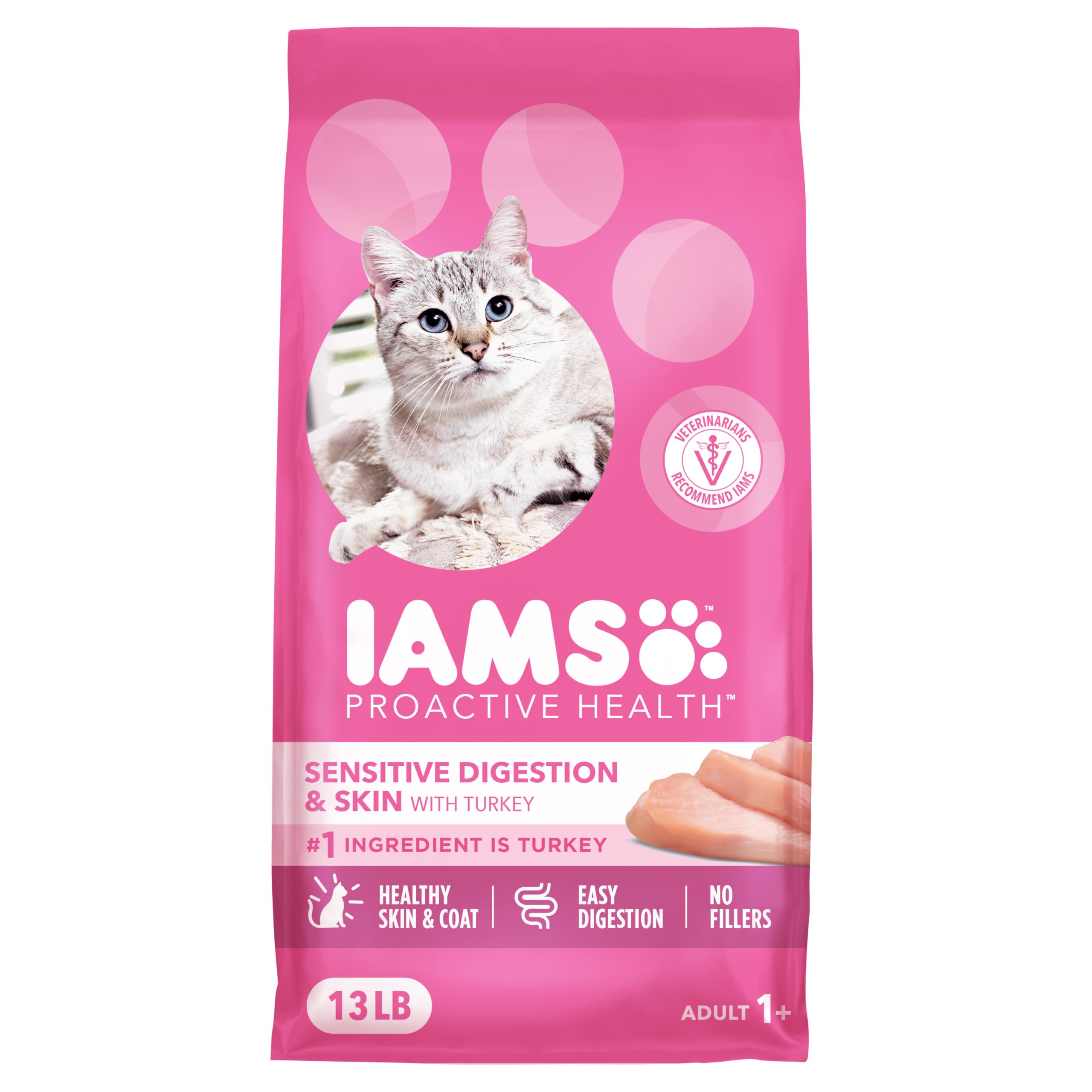 IAMS Proactive Health con pavo real, ingrediente principal, promueve una nutrición equilibrada.