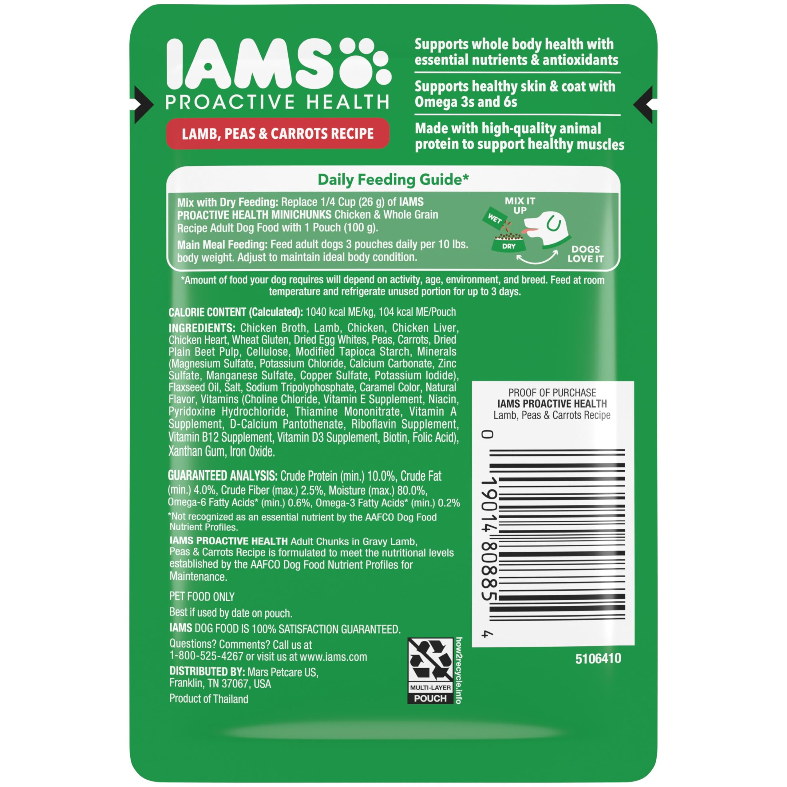IAMS Proactive Health comida húmeda para perros con cordero y vegetales