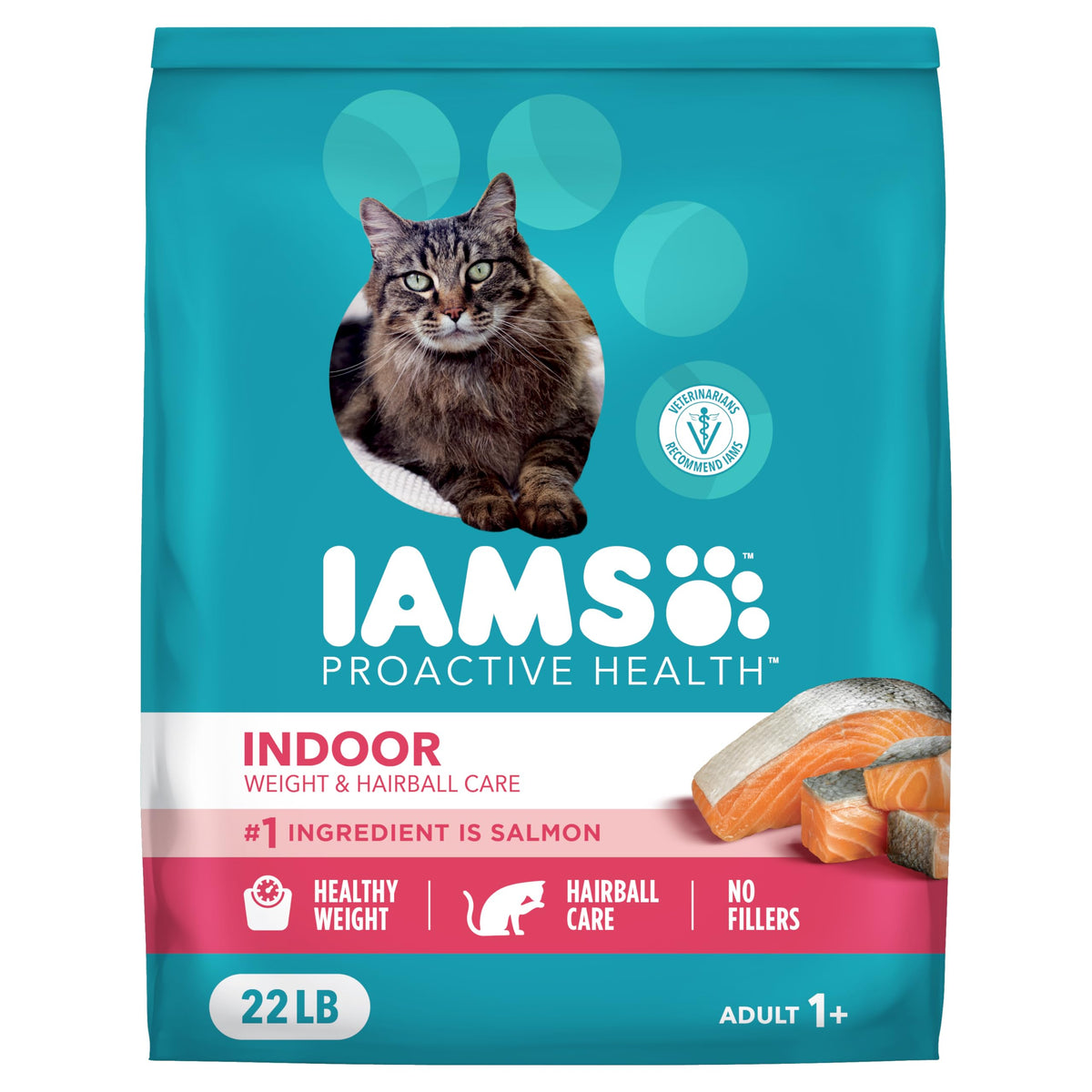IAMS Proactive Health: saco 22 lb para control de peso y nutrición diaria.