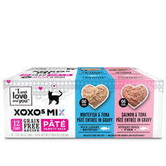 I&Love&You XOXOs Mix Pâté pour chat, pack variétés sans céréales, format pratique