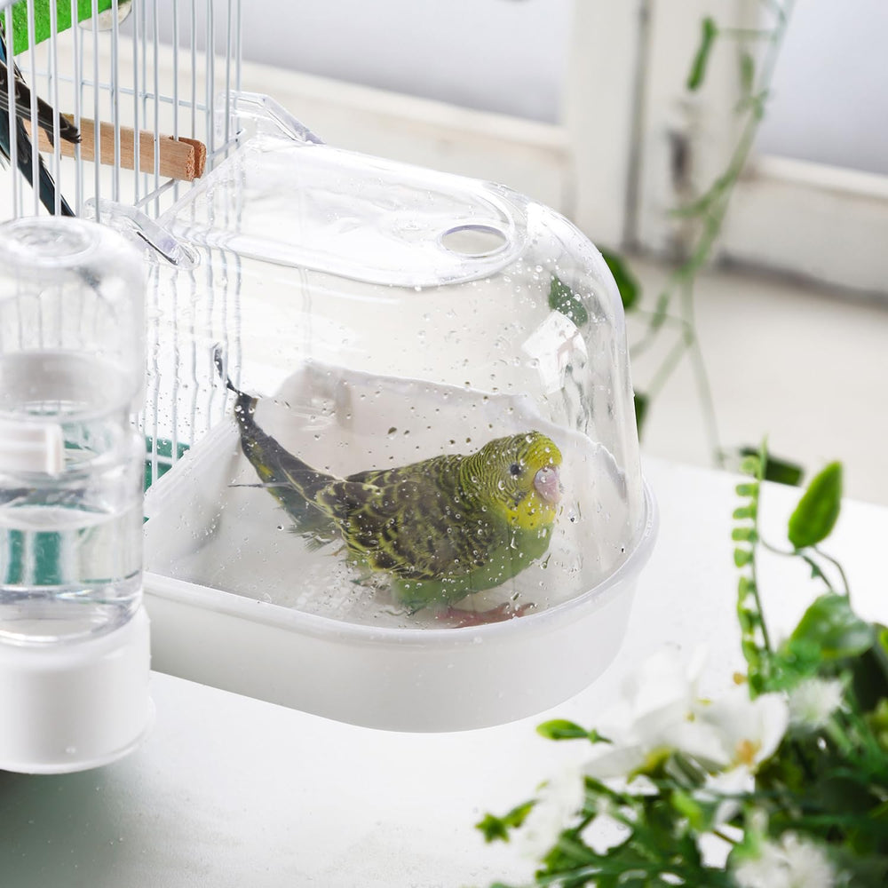 IBWell accesorio para jaula de aves, baño transparente para uso diario.