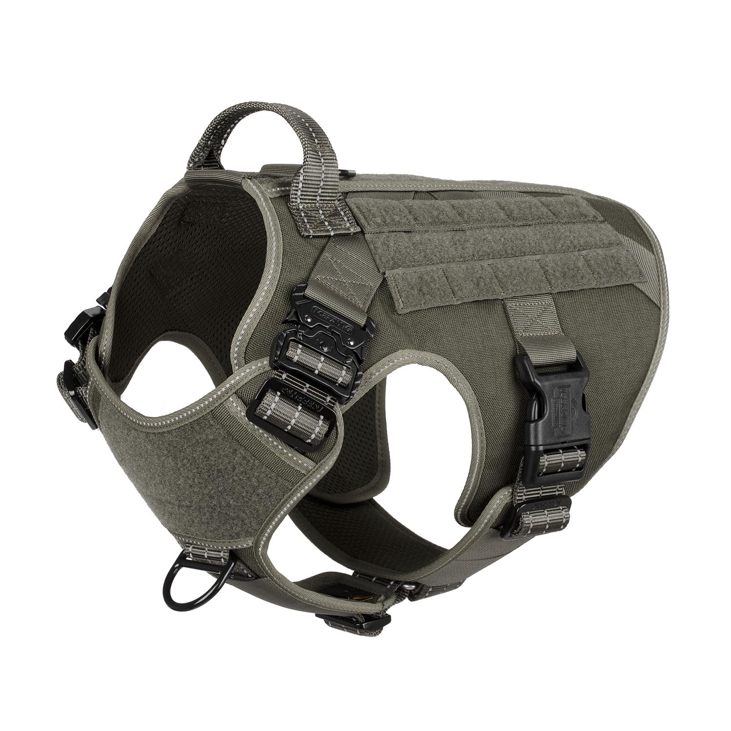 Arnés ICEFANG para perros grandes con hebillas metálicas resistentes para mayor seguridad.