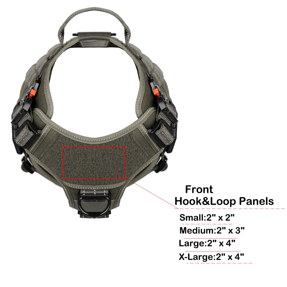 ICEFANG arnés táctico para perro mediano con paneles MOLLE para accesorios durante entrenamiento.