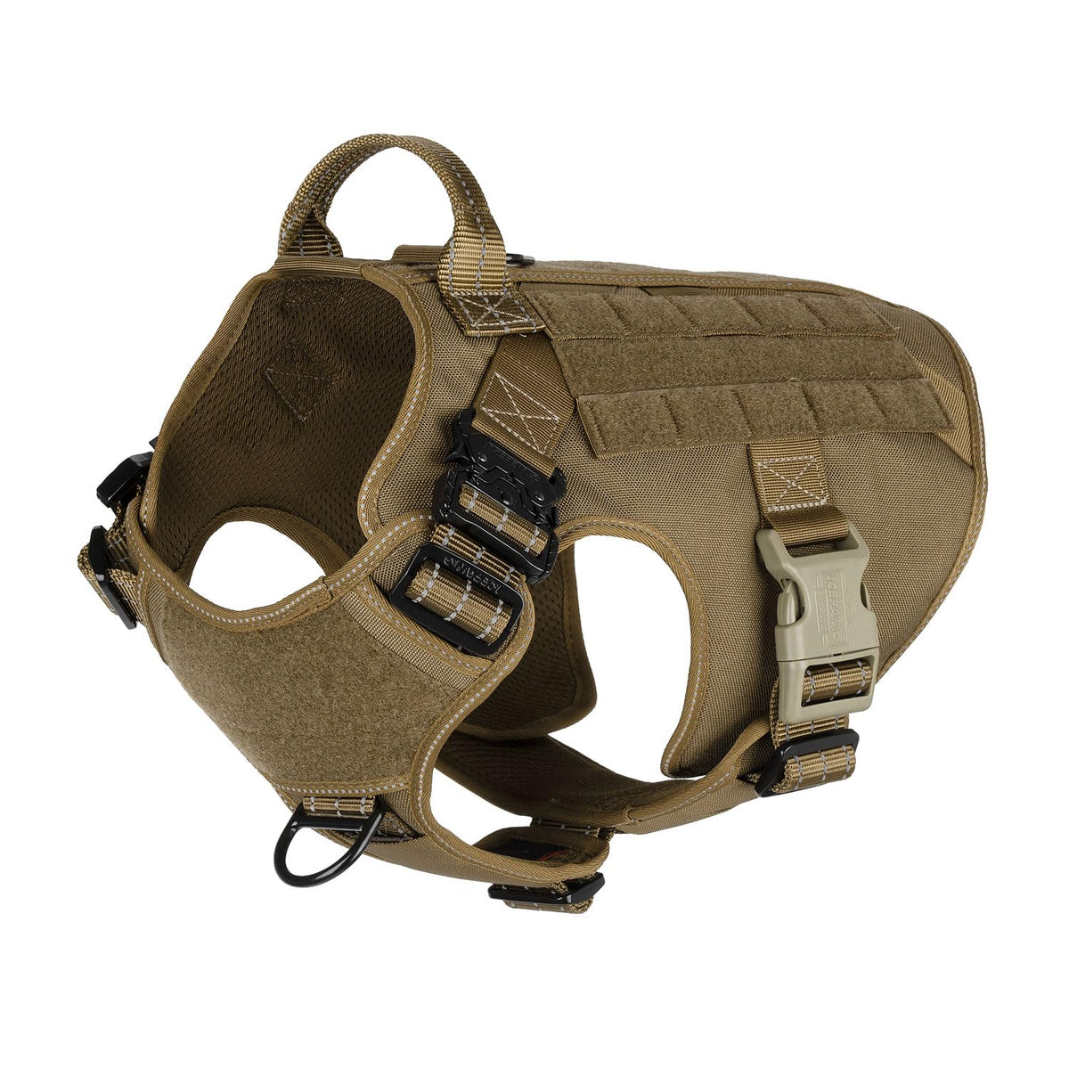 Icefang arnés táctico para perro con hebillas metálicas, ideal para paseos seguros.