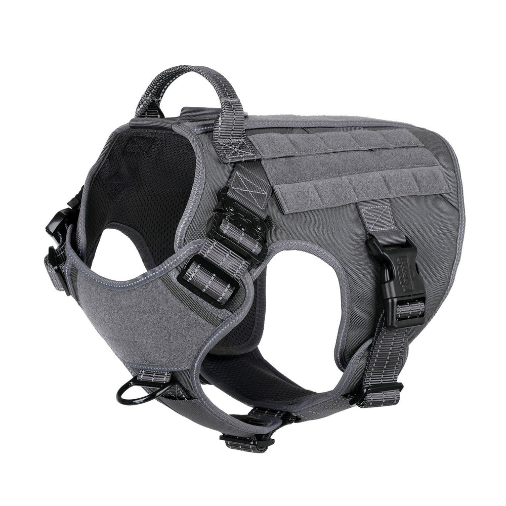 Arnés táctico ICEFANG para perro tamaño grande con hebillas de metal, seguridad mejorada.