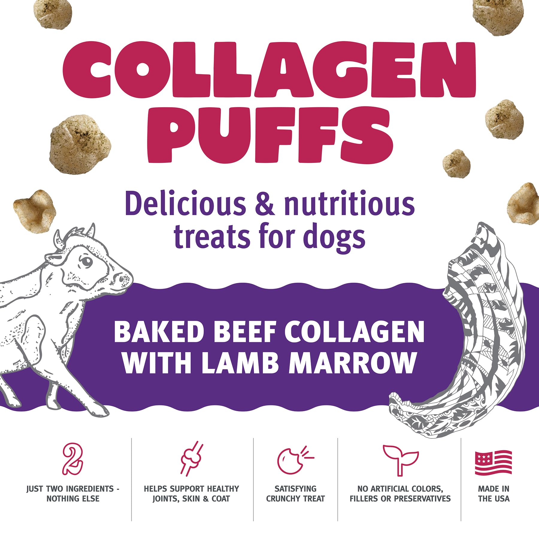 Icelandic+ Collagen Puffs ingredientes simples, res con colágeno y tuétano