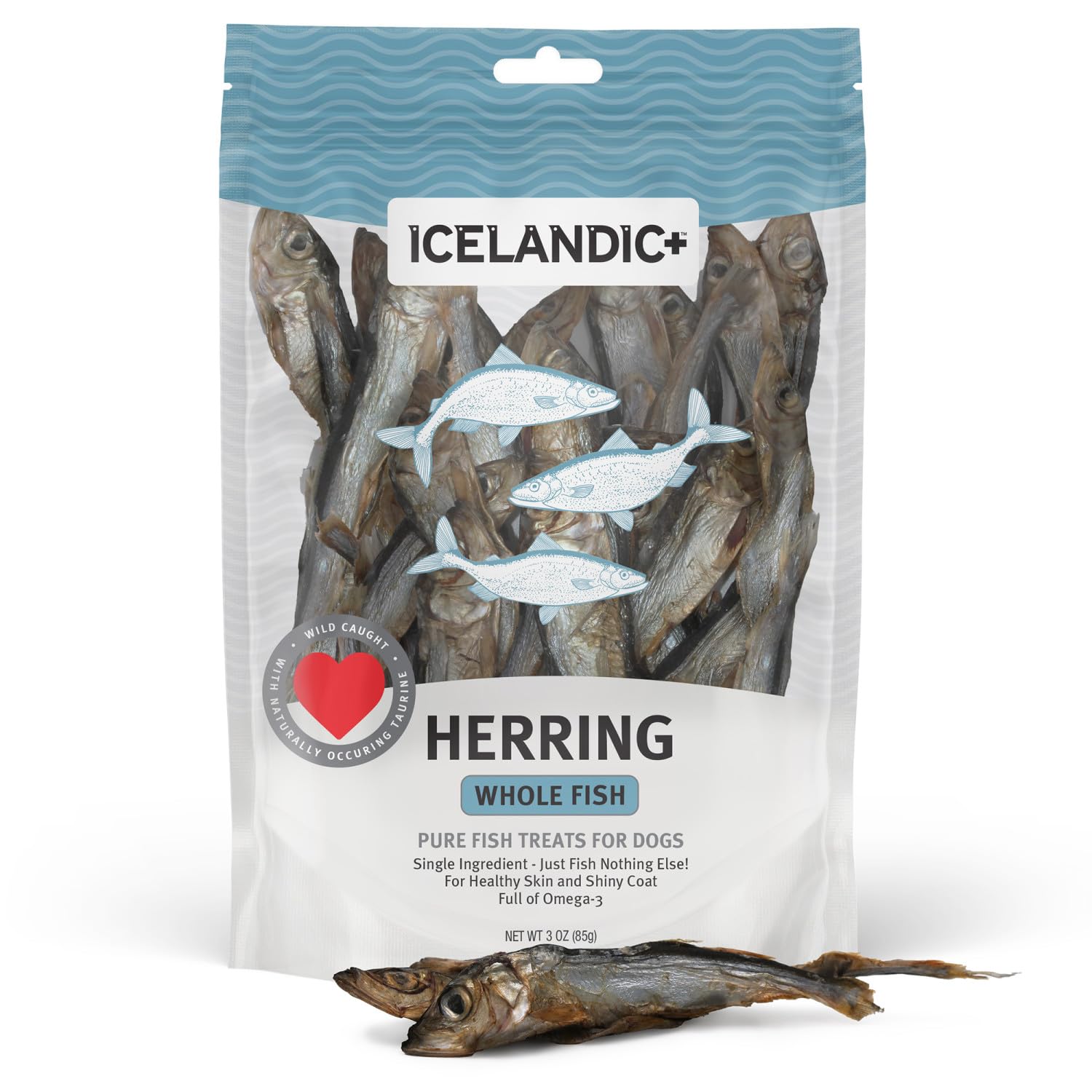 Icelandic+ hareng entier séché à l'air, friandise naturelle et digeste.