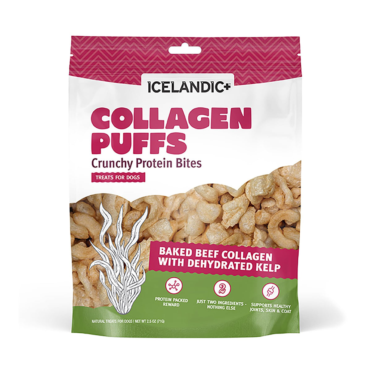 Icelandic+ Collagen Puffs: snack crujiente para perros medianos y grandes con colágeno