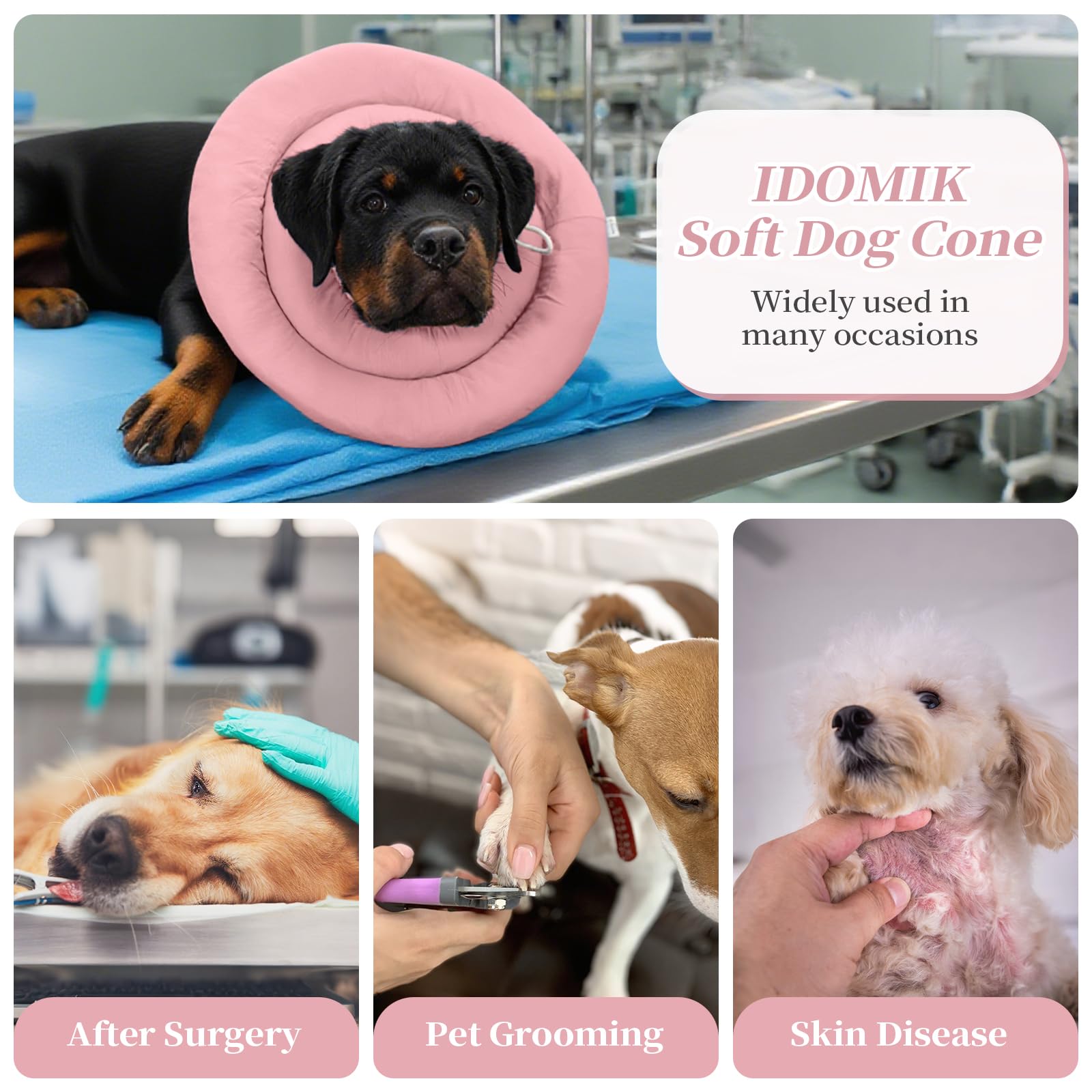 IDOMIK diseño silencioso rosa, evita ruidos molestos mientras la mascota se mueve