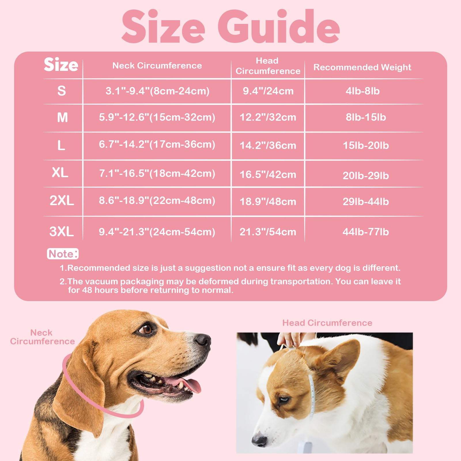 IDOMIK collar donut protección perro rosa tamaño M, evita lamido de incisión y mordiscos