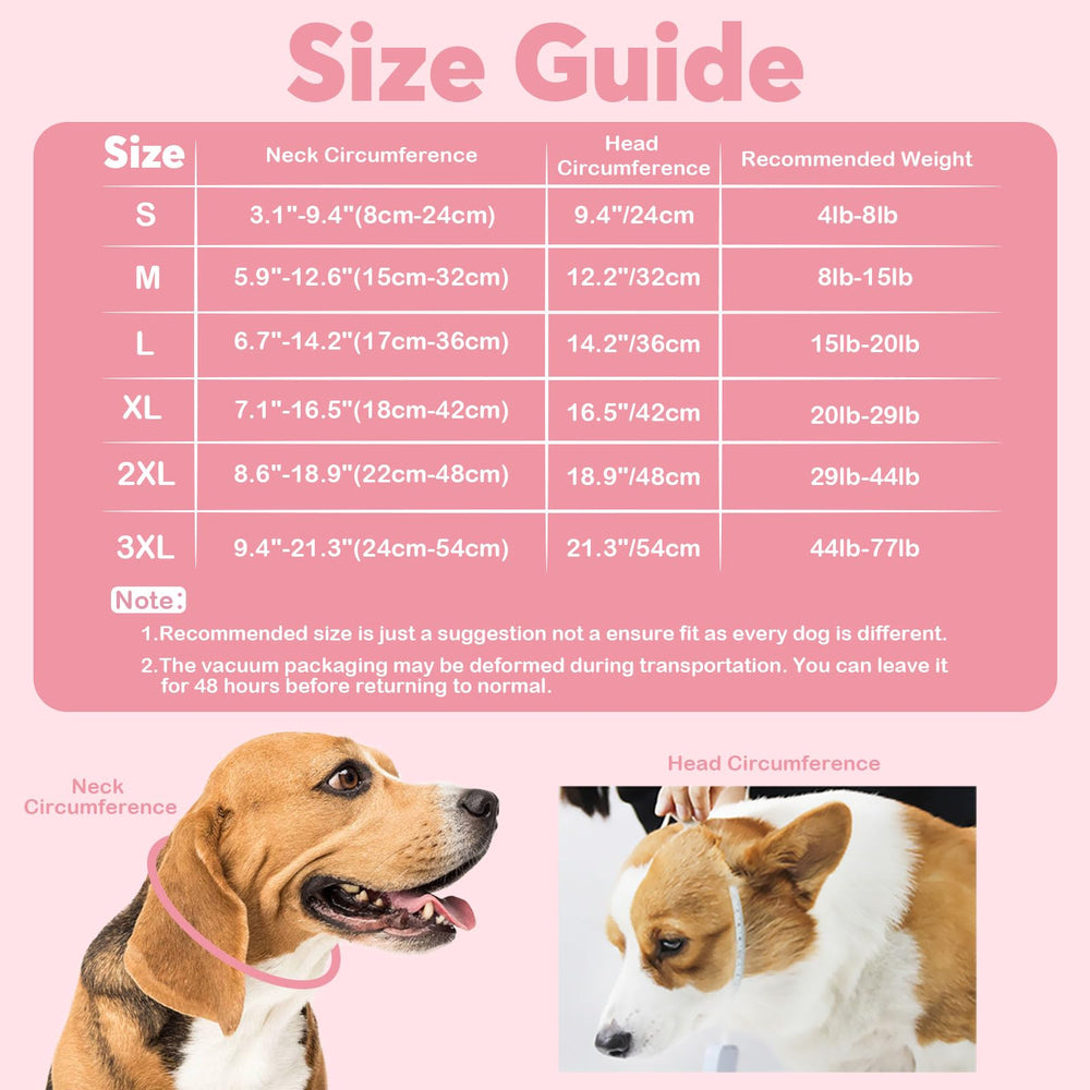 IDOMIK collar donut protección perro rosa tamaño M, evita lamido de incisión y mordiscos