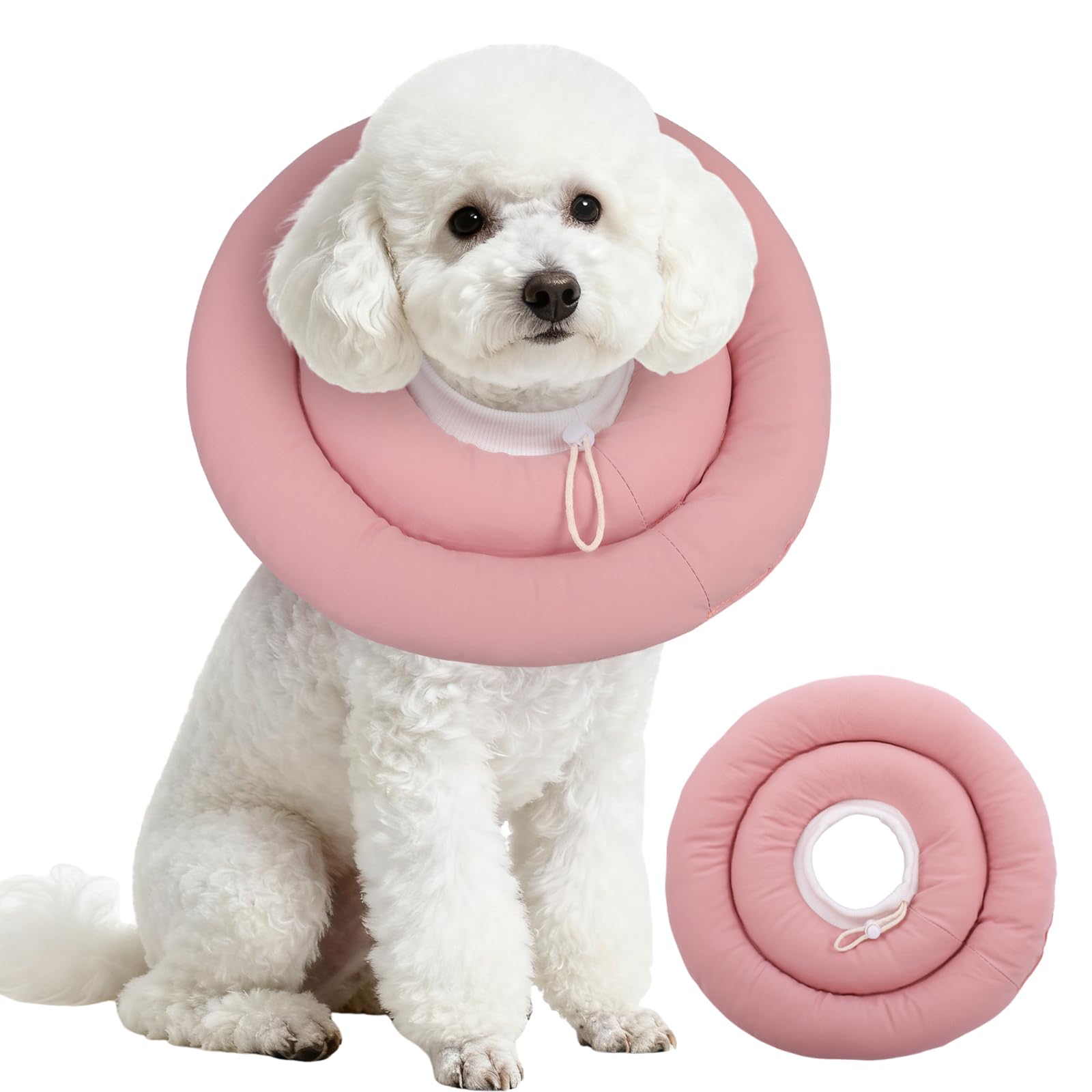 IDOMIK collar recuperación perro rosa tamaño M, enfoque en comodidad y apoyo tras cirugía