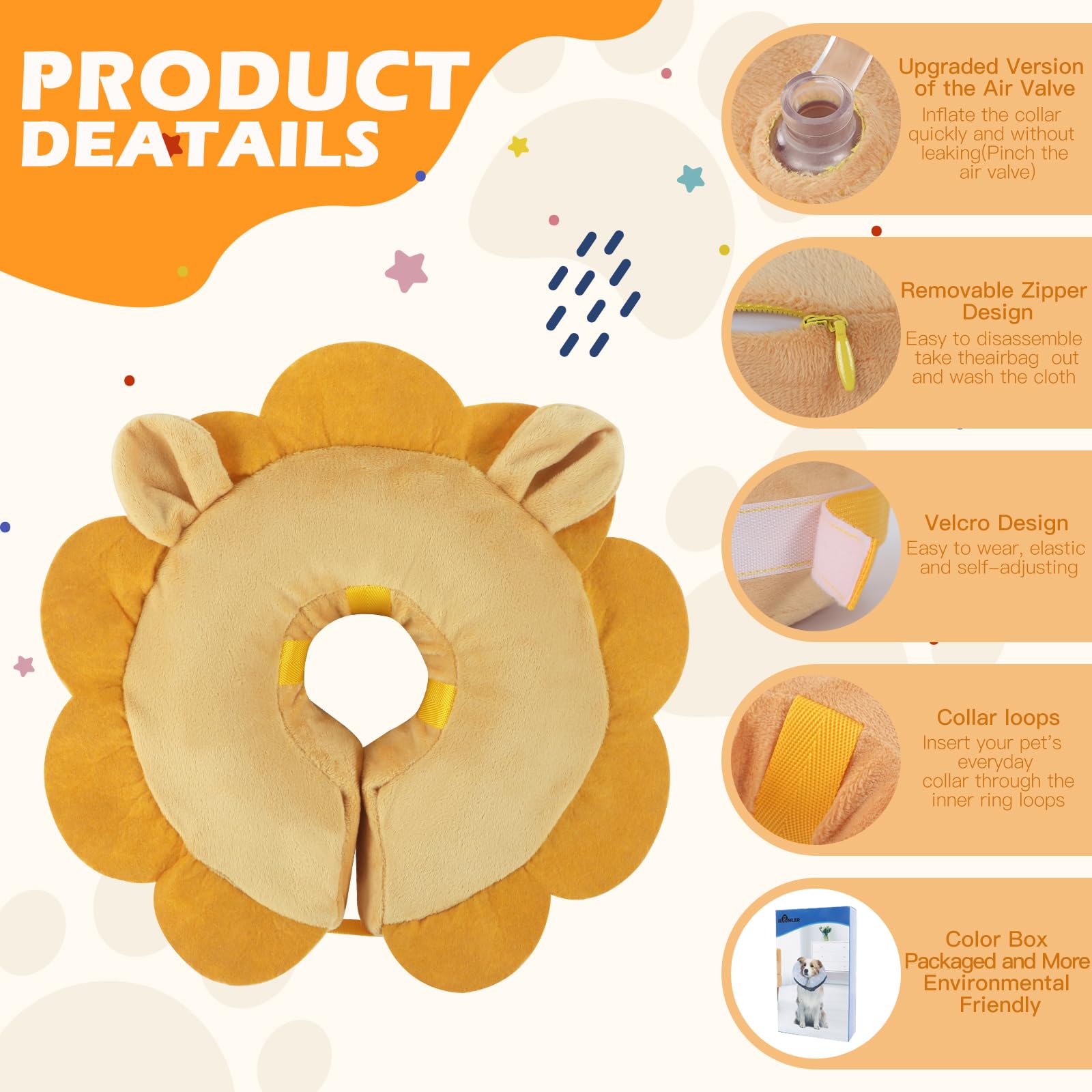 IEUUMLER collar-donut diseño lindo para gatos, aspecto agradable.