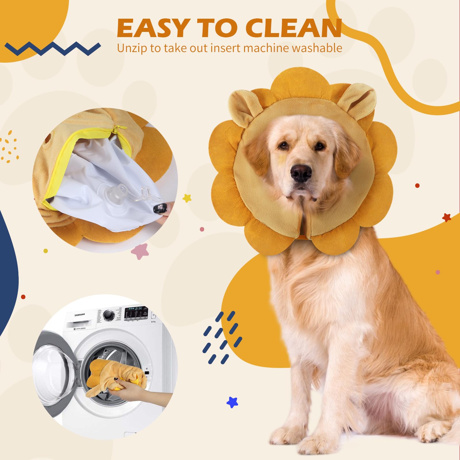 IEUUMLER lavable fácil mantenimiento collar: se limpia y reutiliza con facilidad.