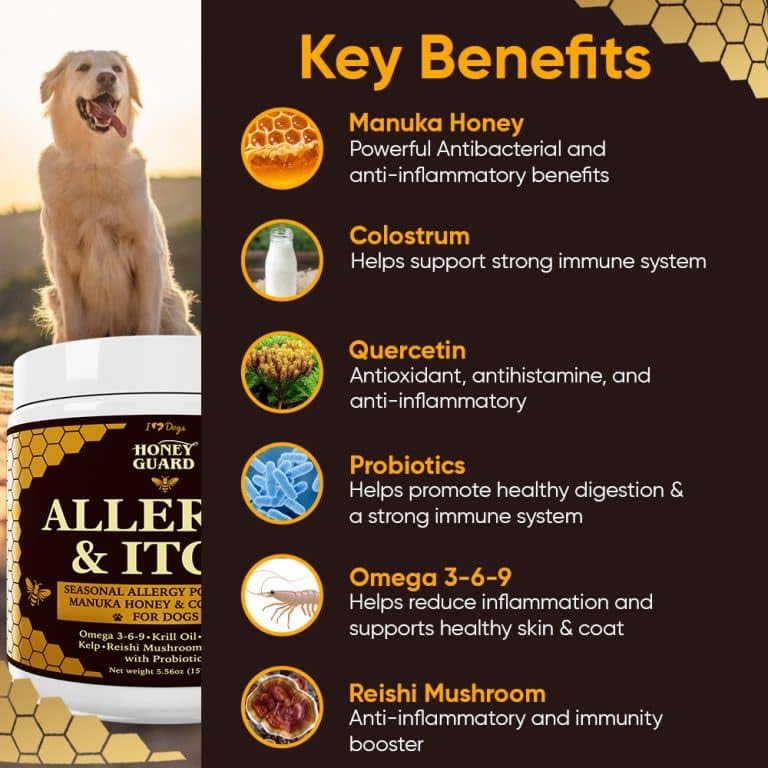 iHeartDogs Honey Guard omega-3-6-9 y probióticos para equilibrio