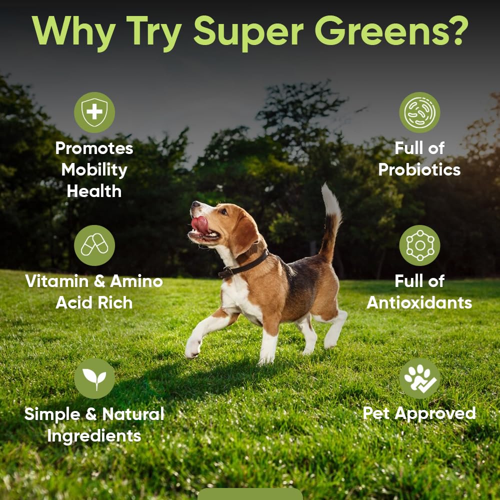 iHeartDogs Super Greens ingredientes naturales para una dieta más completa.