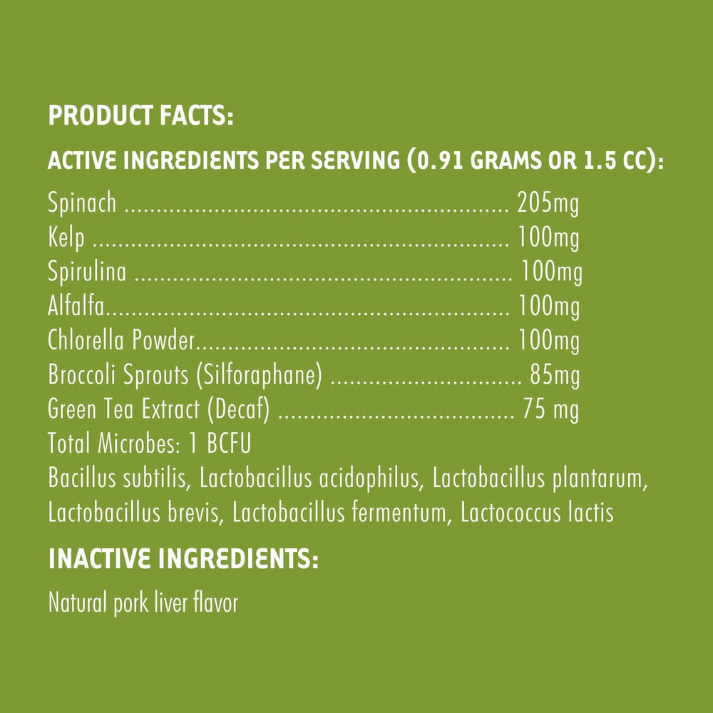 iHeartDogs Super Greens probioticos-en-frasco mejora la digestión.