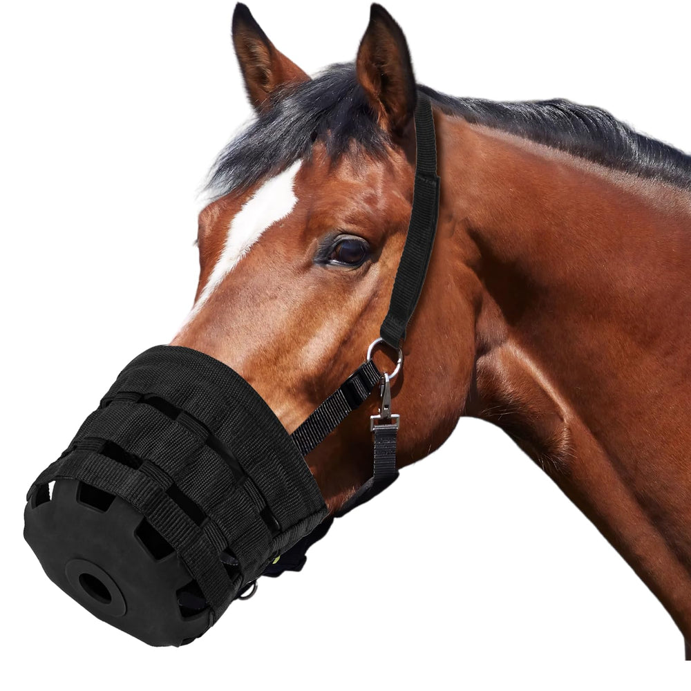IKILEOGY bozal de pastoreo ventilado para caballos, facilita pastar naturalmente