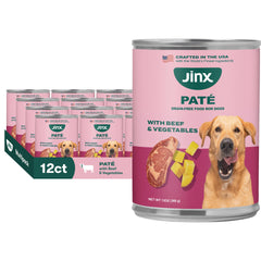 Jinx Latas Húmedas Premium para Perro – Paté de Res, Sin Cereales, Pack de 12 x 13 oz