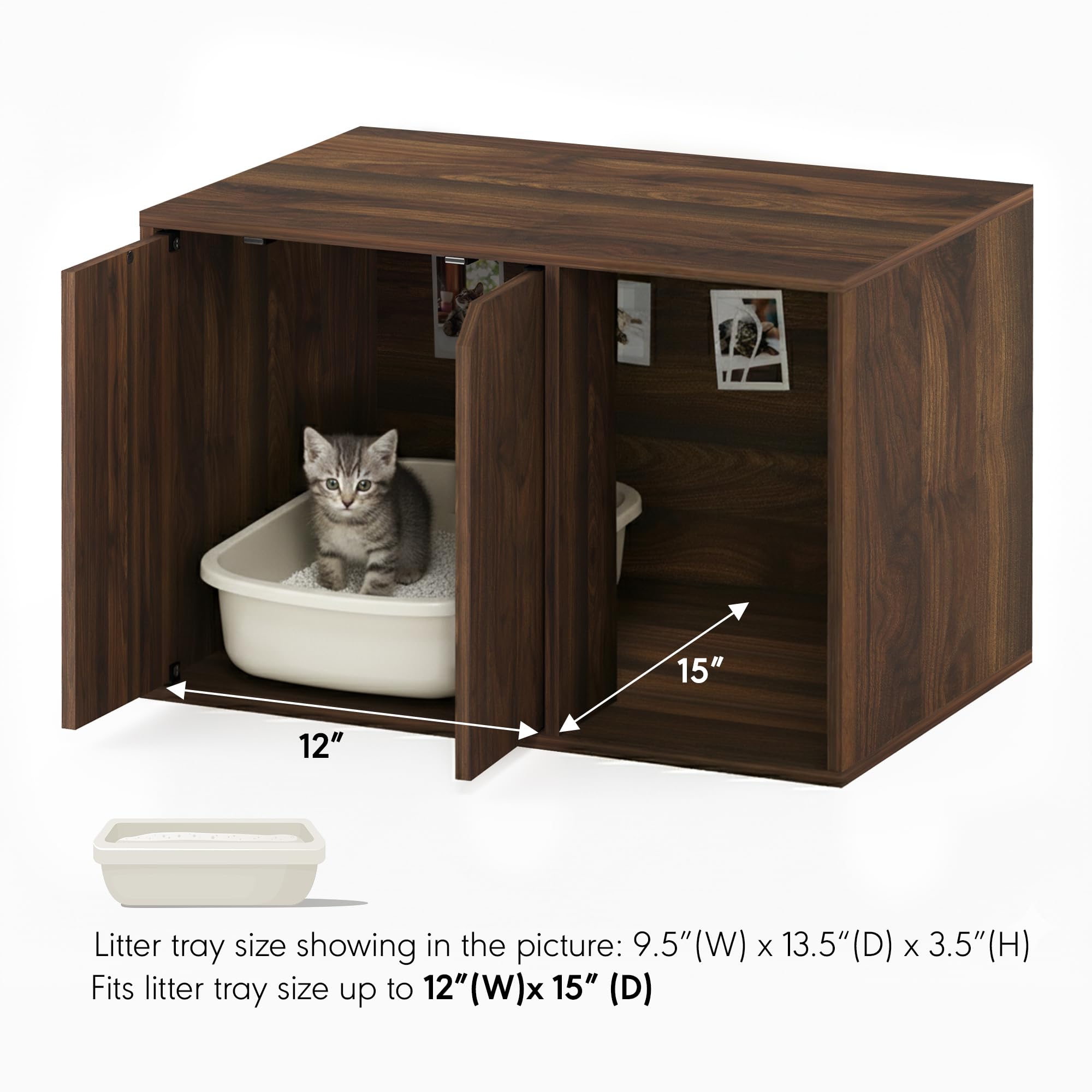 Furinno Peli Small Litter Box Enclosure – Columbia Walnut