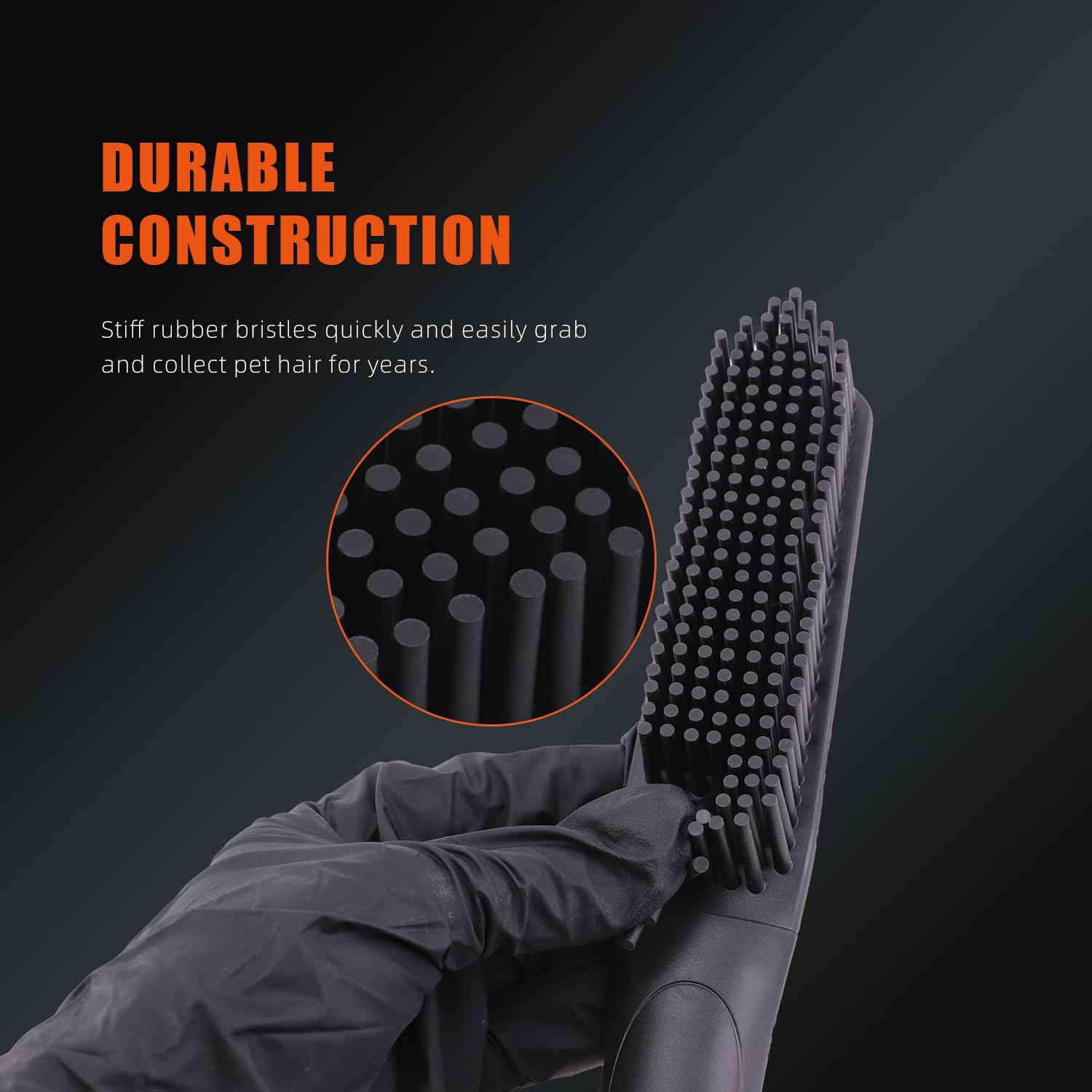SPTA Cepillo para Pelo de Mascota – 2 Piezas, Punta Triangular, Cerdas de Goma, Diseño Sin Metal, Mango Ergonómico