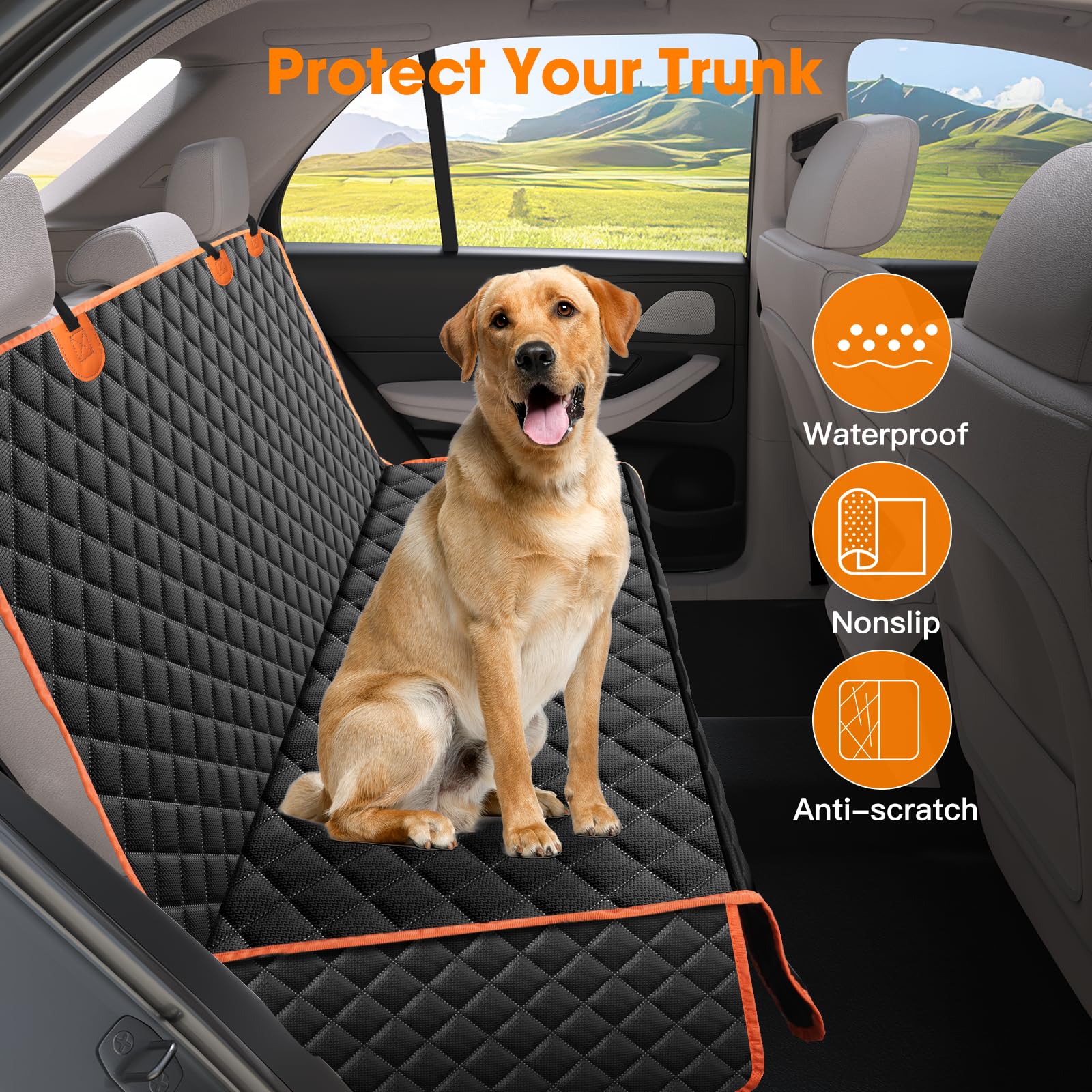 MIXJOY Truck Back Seat Cover for Dogs – Waterproof, Nonslip Pet Seat Cover for Trucks