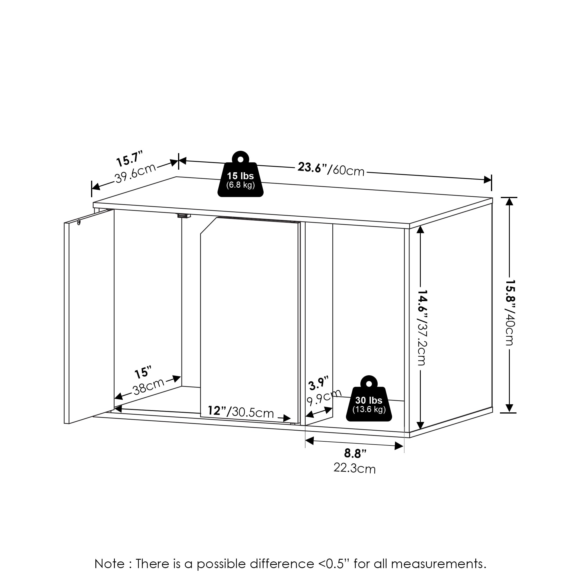 Furinno Peli Small Litter Box Enclosure – Columbia Walnut