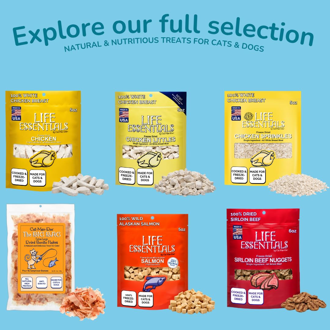 Life Essentials By Cat-Man-Doo - Snacks de Pollo Liofilizado para Perros y Gatos, 56 g