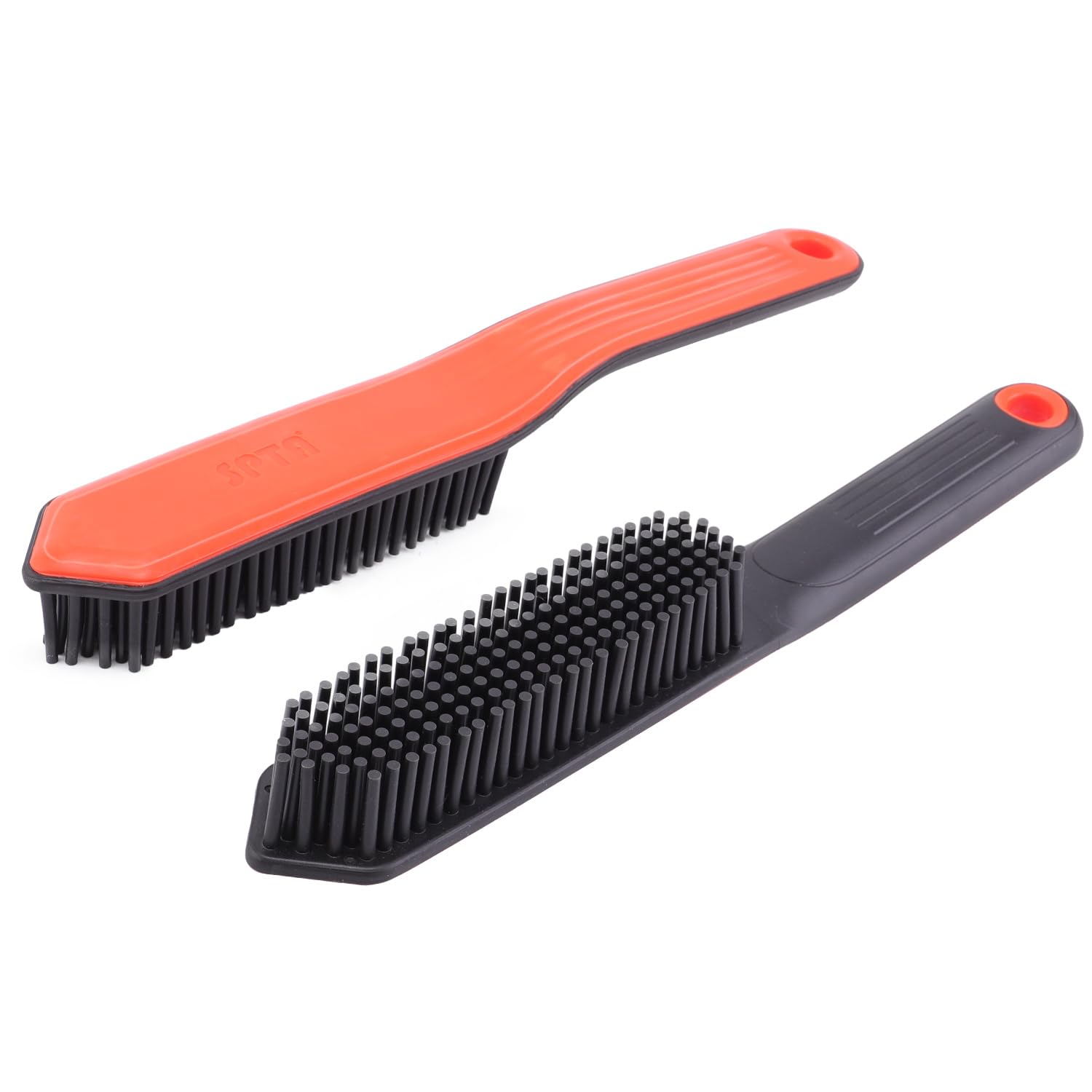 SPTA Cepillo para Pelo de Mascota – 2 Piezas, Punta Triangular, Cerdas de Goma, Diseño Sin Metal, Mango Ergonómico