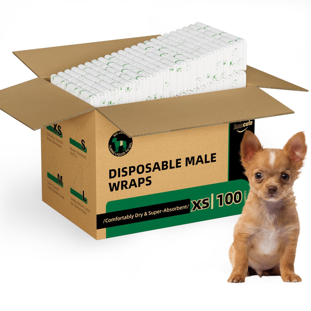 IMMCUTE panales para perro macho, 100 unidades, protección diaria