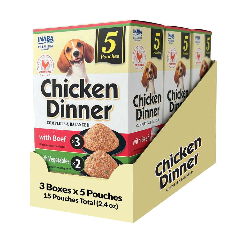 INABA Chicken Dinner paté suave con pollo, ideal como comida principal.