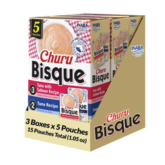 INABA Churu Bisque para gatos, porción 1 oz, ideal como acompañamiento sabroso.