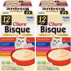 INABA Churu Bisque en sobre para gatos, complemento sabroso y hidratante.