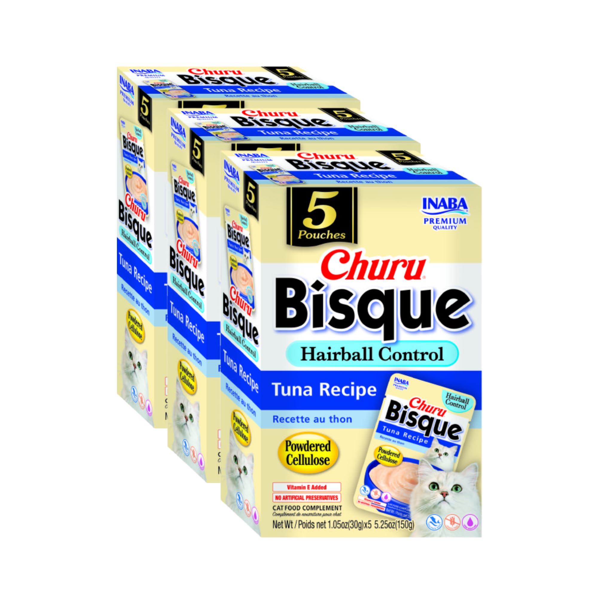 INABA Churu Bisque de atún, complemento sabroso para bolas de pelo.