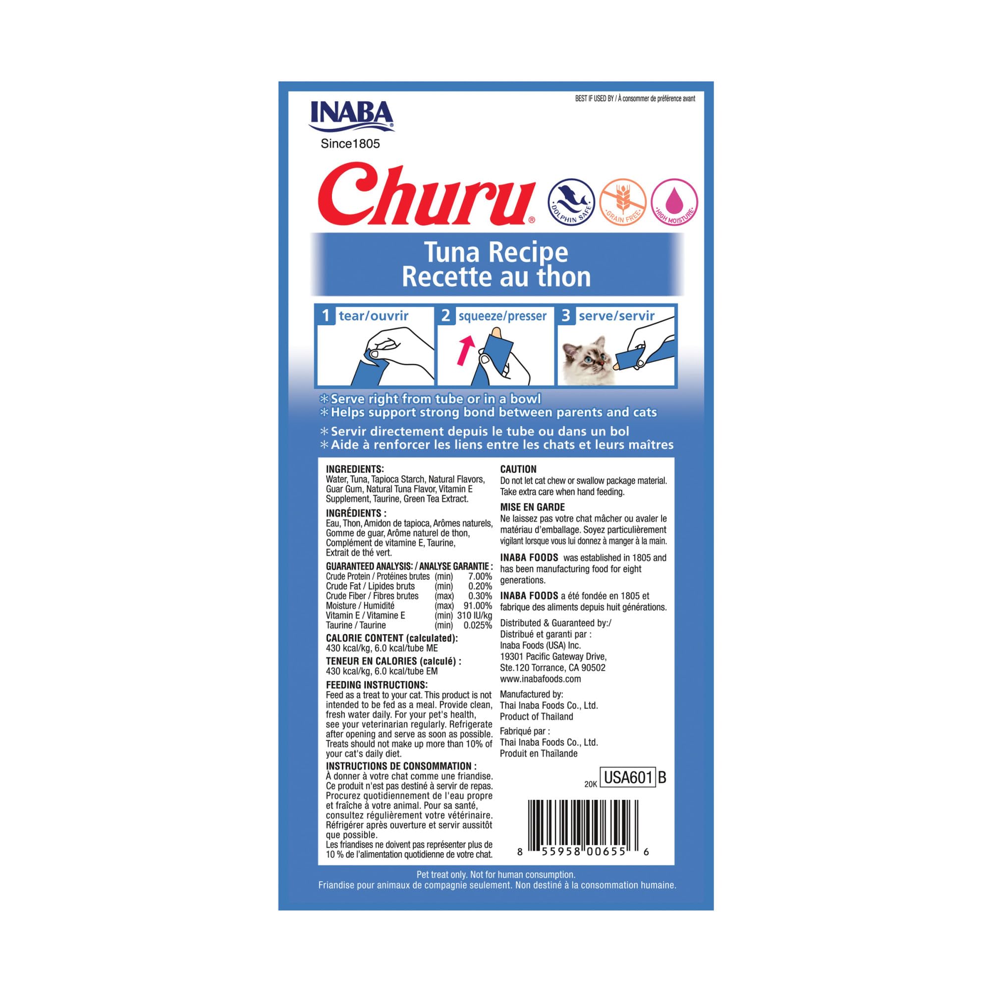 INABA Churu con taurina y antioxidantes: apoyo para ojos y salud general.