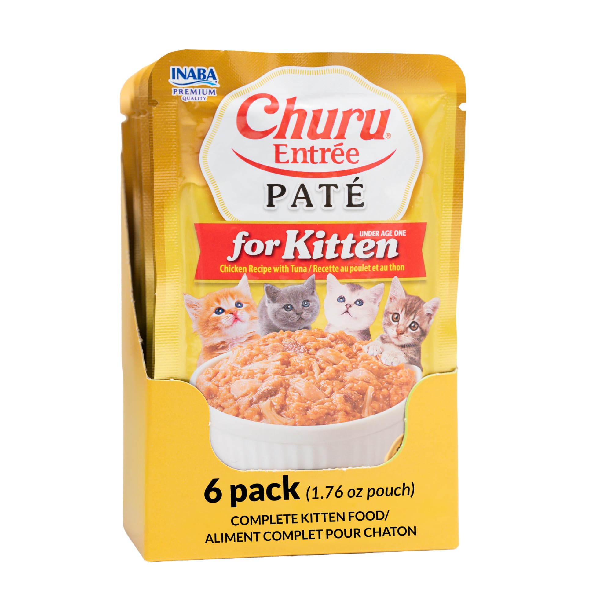 INABA Churu Entrée Paté para gatitos, textura suave para una comida agradable