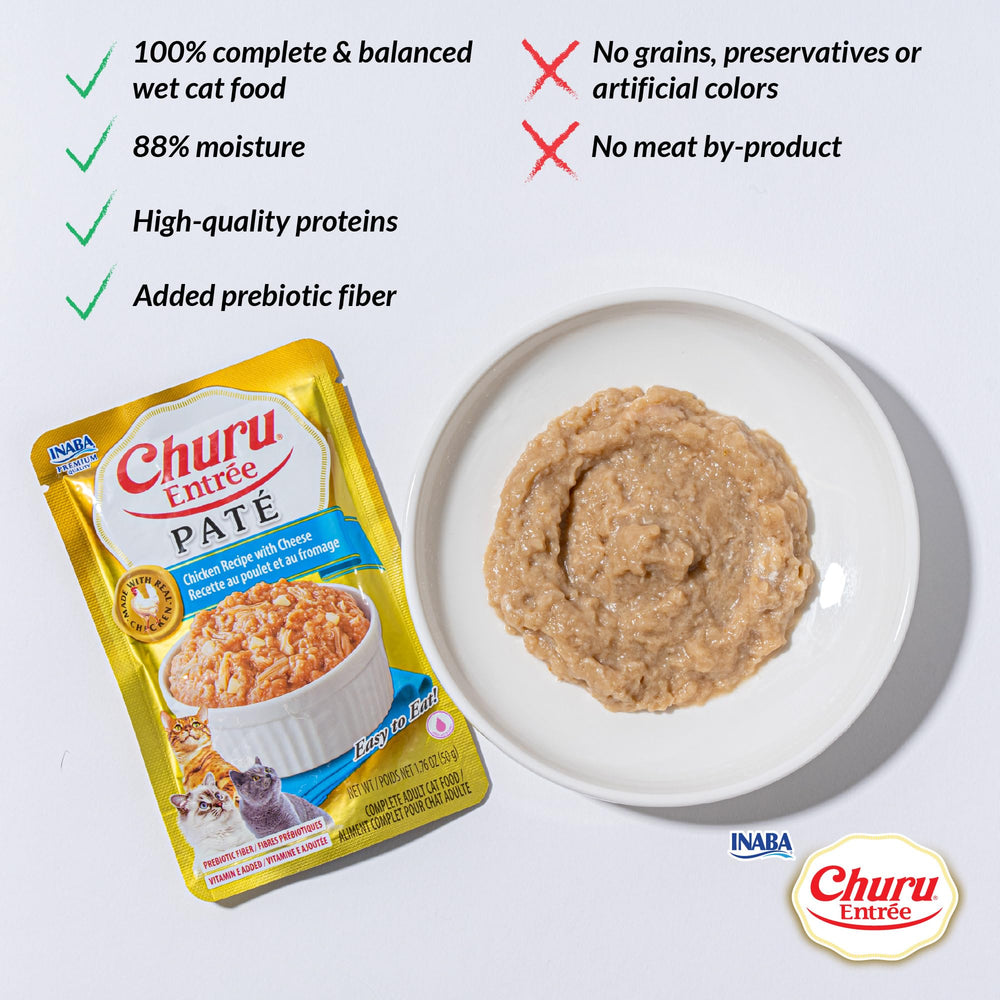 INABA Churu Entrée Paté con inulina, apoyo digestivo suave