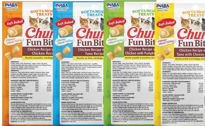 INABA Churu Fun Bites centro cremoso ofrece textura doble para masticación placentera