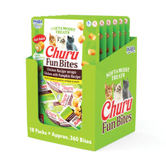 INABA Churu Fun Bites para gatos, formato tetra, snack con humedad para hidratar.