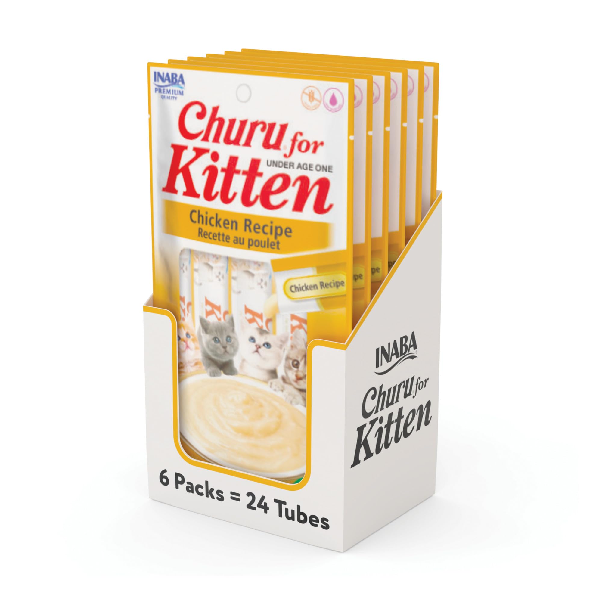INABA Churu para gatitos, puré cremoso en tubo, interacción diaria.