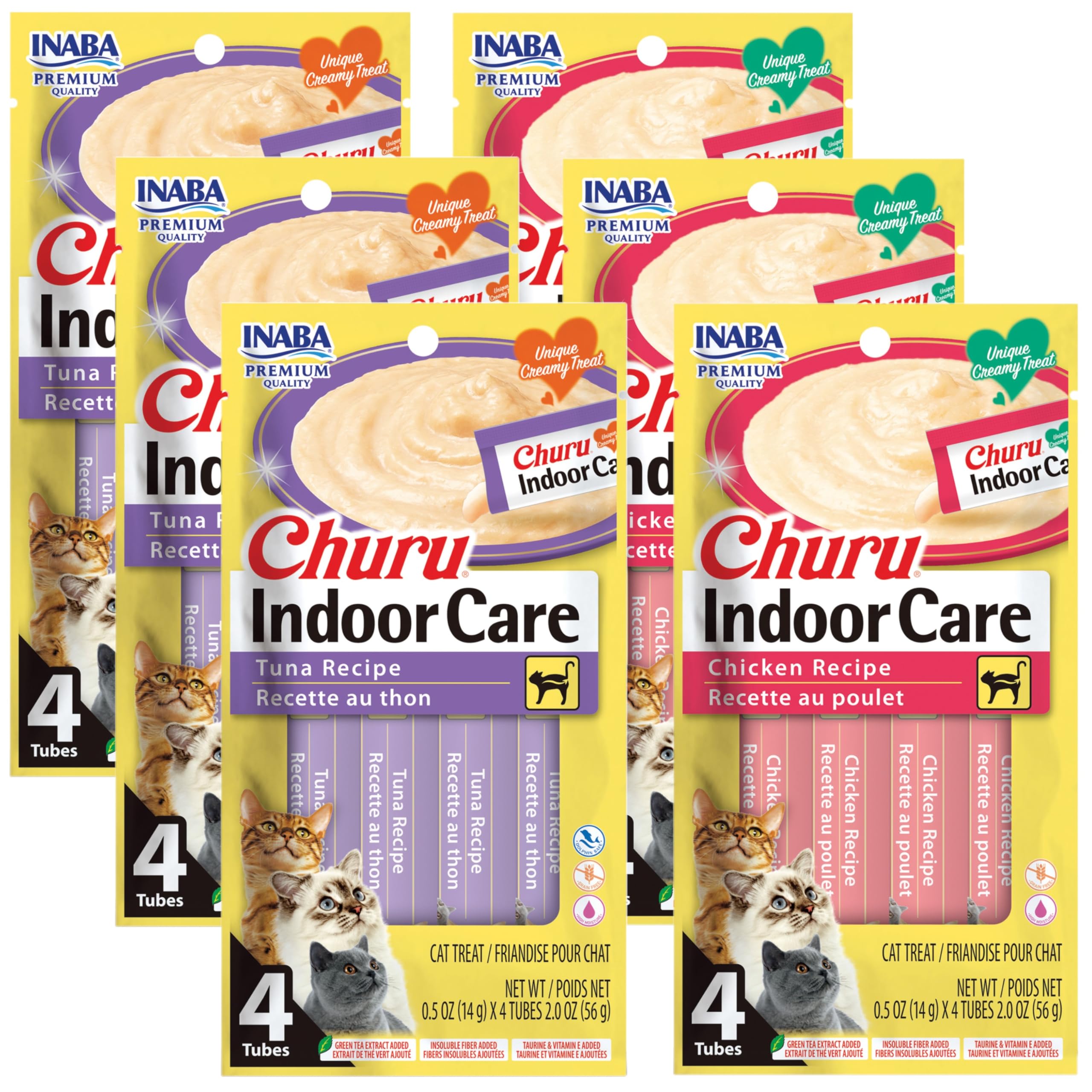 INABA Churu para gatos: puré cremoso para cuidado interior y pelo