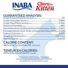 Presentación de 24 tubos INABA Churu, opción conveniente para snacks diarios.