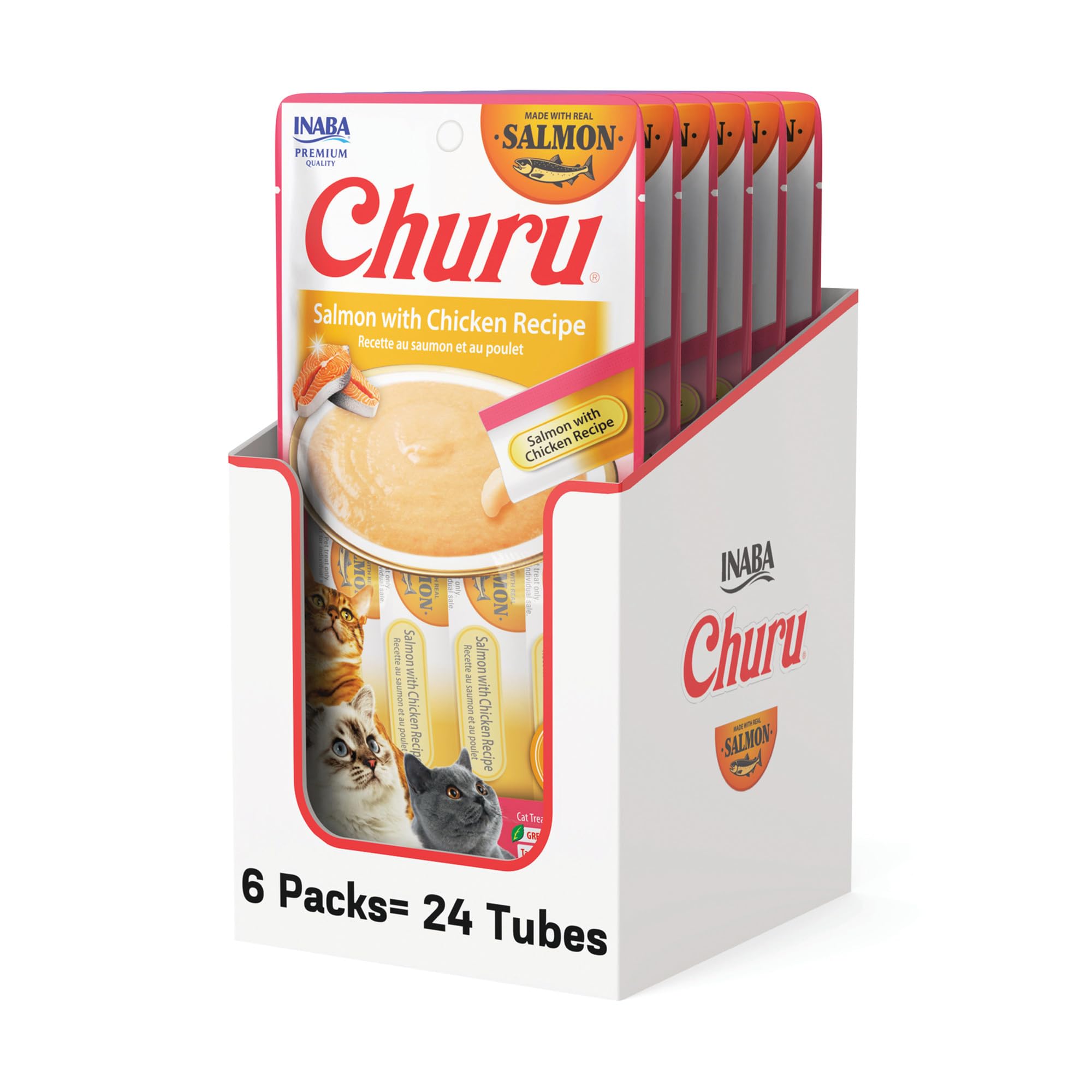 INABA Churu salmón, tubo para premiar al gato con sabor delicioso