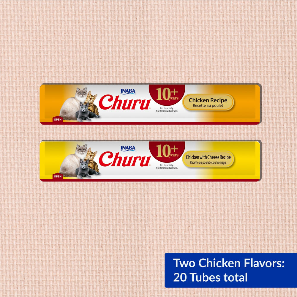 Golosina INABA Churu Senior 10+ sabor Receta de Pollo con Queso para gatos