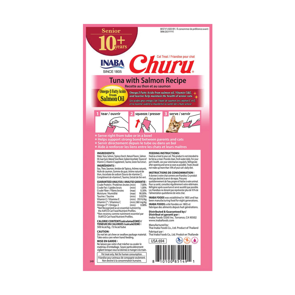 INABA Churu Senior 10+ variedades-sabores para mantener el interés de tu gato