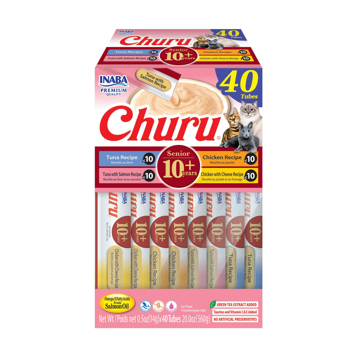 INABA Churu Senior tubo cremoso de atún para hidratar sin añadir calorías.