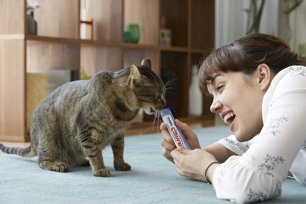 INABA Churu, fórmula sin granos ni colorantes para felinos sensibles.