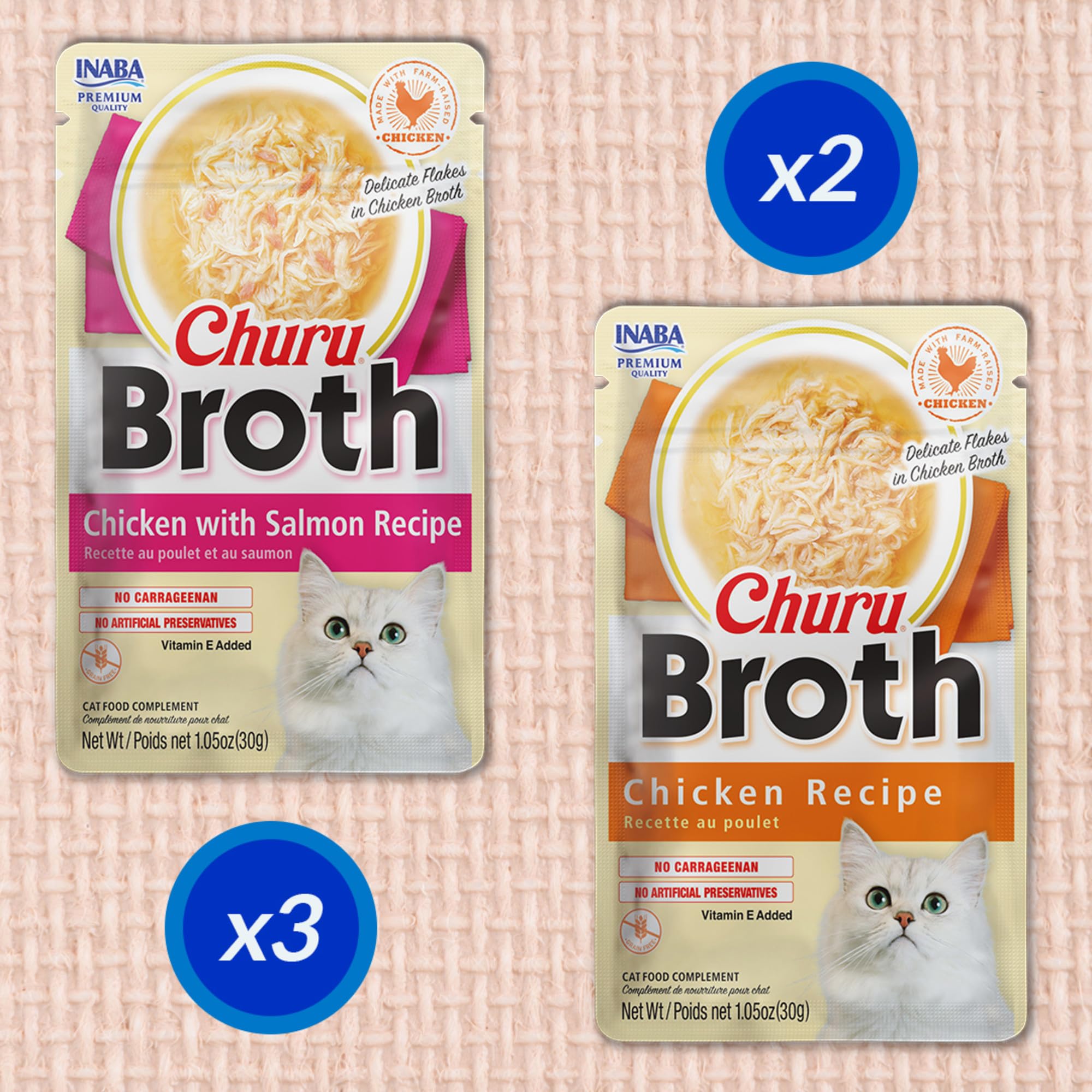 INABA Churu Sobres para gatos, aporta humedad y textura a la comida.