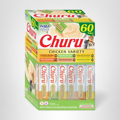 INABA Churu Taurina y sabor pollo para apoyar visión y digestión.